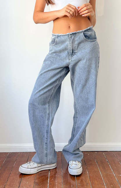 Austin Mid Rise Mid Wash Blue Denim Jeans-Vavasi.All Rights Reserved.