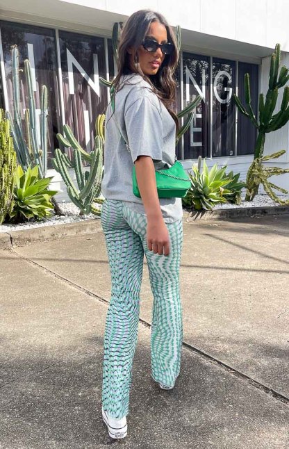 Avalon Green Mesh Mid Rise Pant-Vavasi.All Rights Reserved.