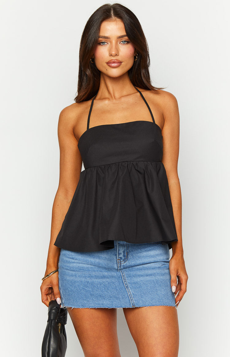 Axl Black Halter Top-Vavasi.All Rights Reserved.