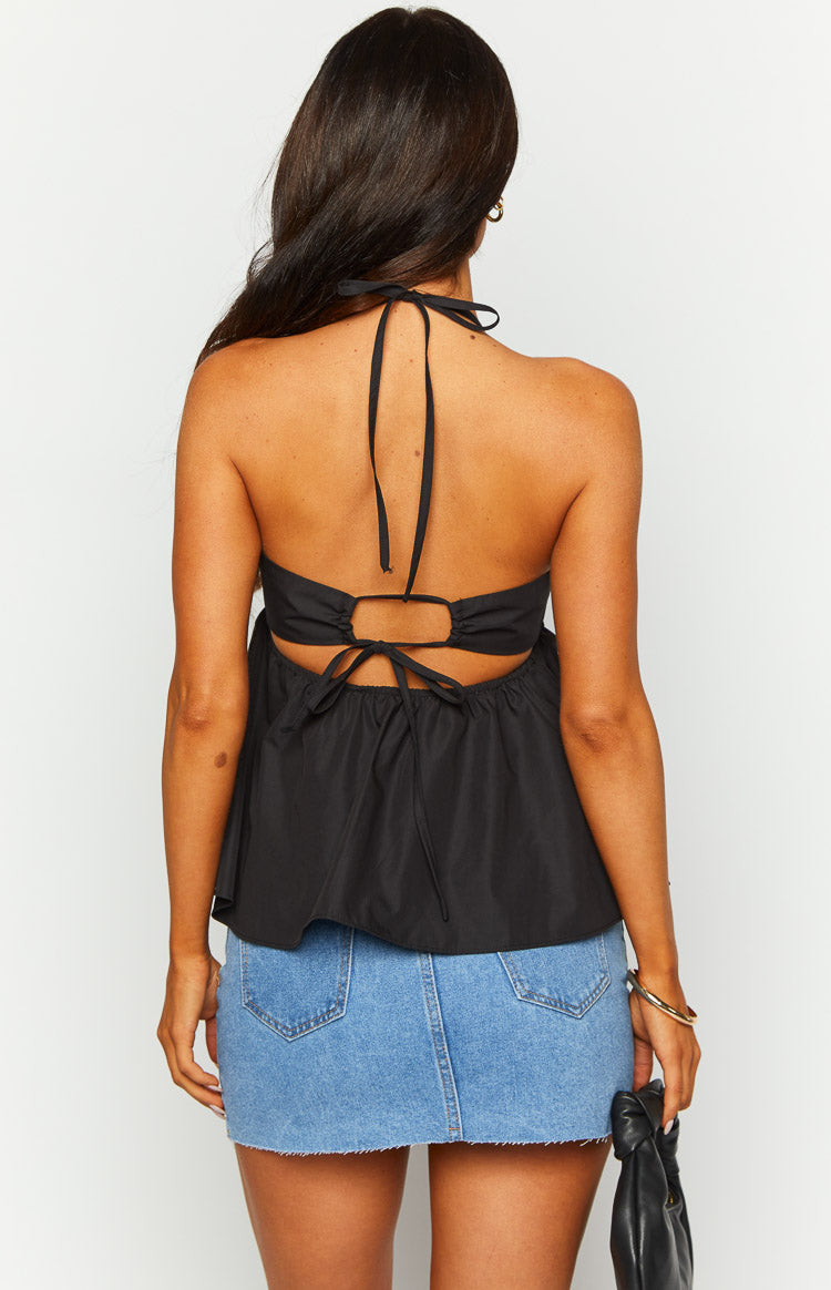 Axl Black Halter Top-Vavasi.All Rights Reserved.