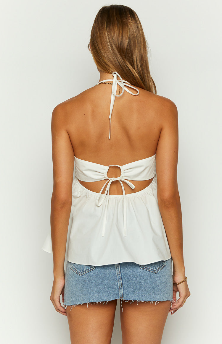 Axl White Halter Top-Vavasi.All Rights Reserved.