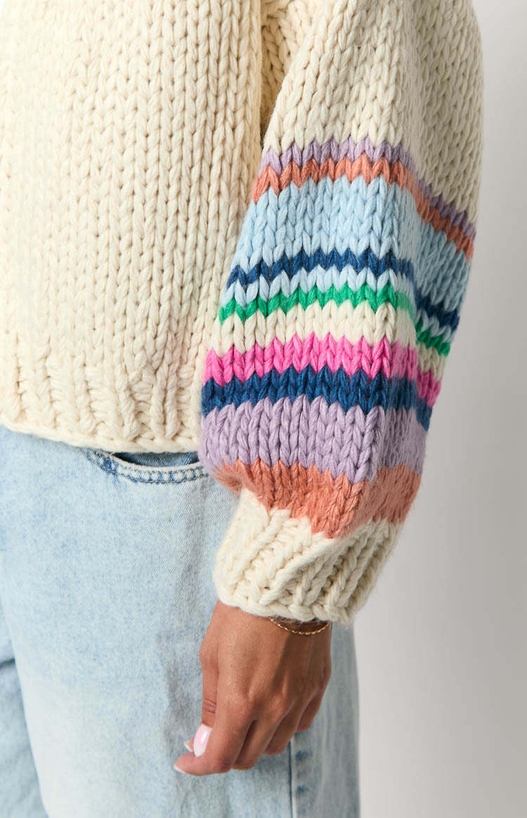 Bad Habits Cream Multi Knit Cardigan-Vavasi.All Rights Reserved.