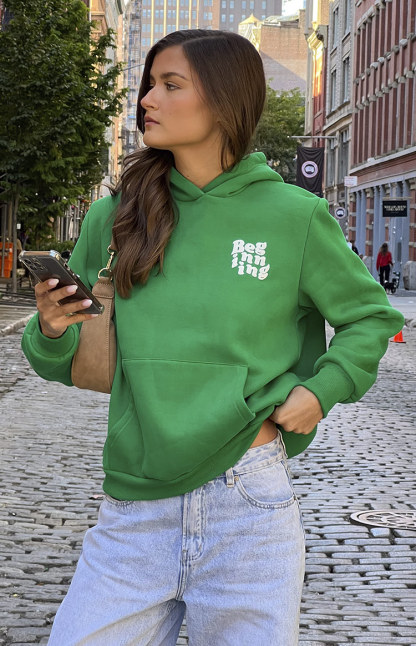 Beginning Green Snuggle Bubble Hoodie-Vavasi.All Rights Reserved.