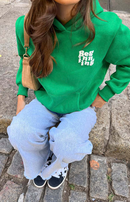 Beginning Green Snuggle Bubble Hoodie-Vavasi.All Rights Reserved.