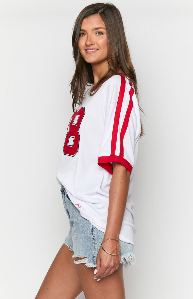 Beginning White Jersey Mini Dress-Vavasi.All Rights Reserved.