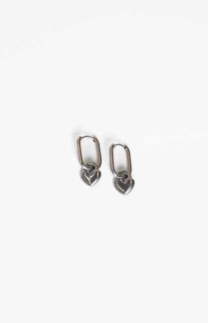 Berni Silver Heart Hoop Earrings-Vavasi.All Rights Reserved.