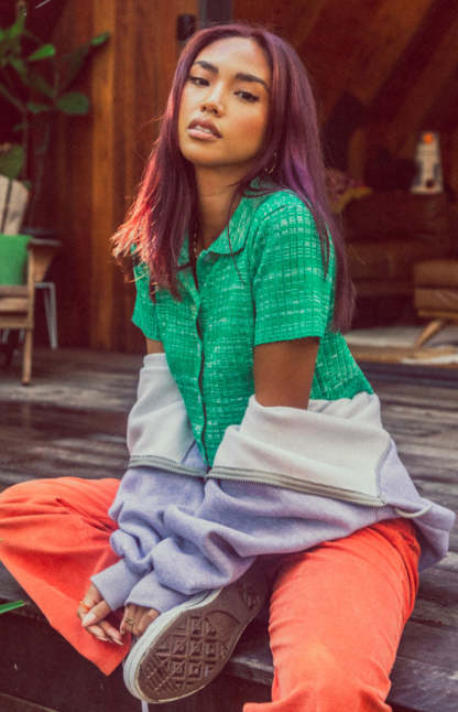 Beth Knit Polo Green-Vavasi.All Rights Reserved.