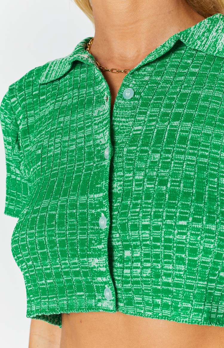 Beth Knit Polo Green-Vavasi.All Rights Reserved.