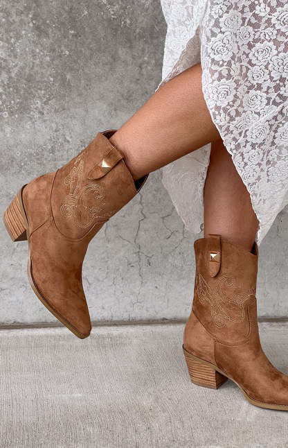 Billini Darla Tan Cowboy Boots-Vavasi.All Rights Reserved.