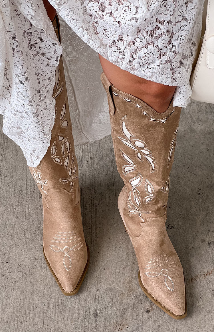 Billini Della Taupe Cowboy Boots-Vavasi.All Rights Reserved.