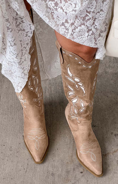 Billini Della Taupe Cowboy Boots-Vavasi.All Rights Reserved.
