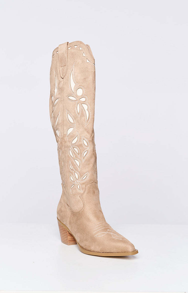 Billini Della Taupe Cowboy Boots-Vavasi.All Rights Reserved.
