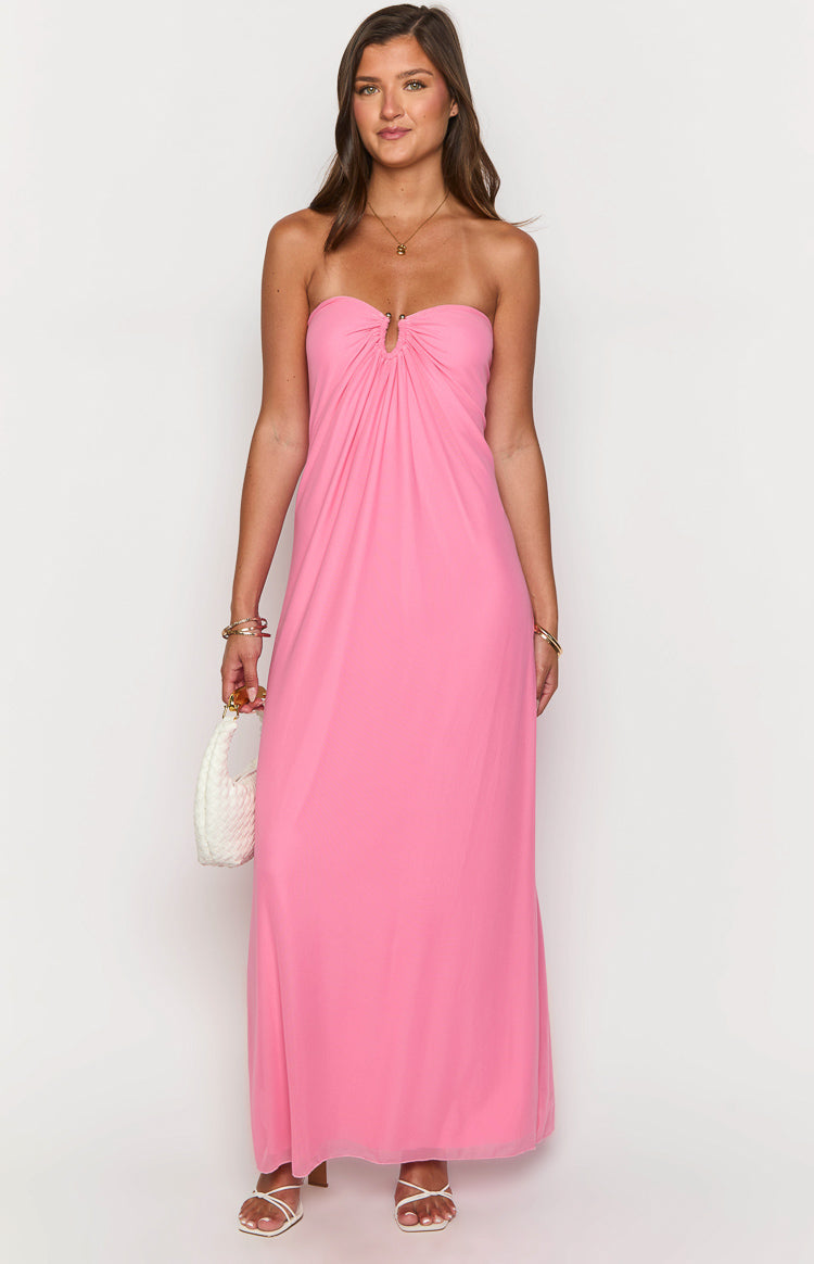 Brynner Pink Strapless Maxi Dress-Vavasi.All Rights Reserved.