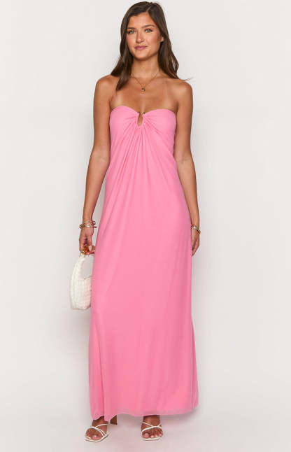 Brynner Pink Strapless Maxi Dress-Vavasi.All Rights Reserved.