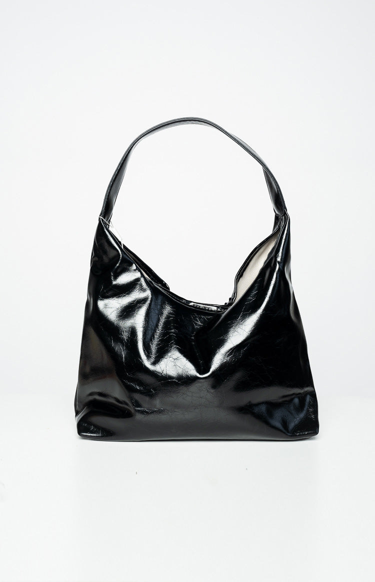 Burkes Black Oversized Shoulder Bag-Vavasi.All Rights Reserved.