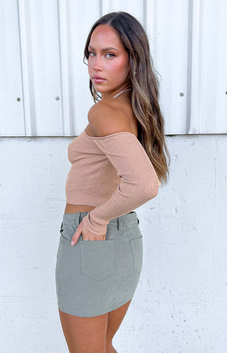 Back For You Light Brown Off Shoulder Top-Vavasi.All Rights Reserved.