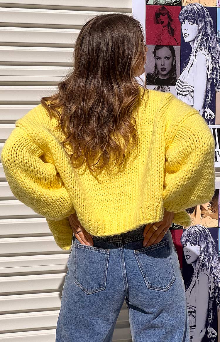 Bad Habits Yellow Knit Cardigan-Vavasi.All Rights Reserved.