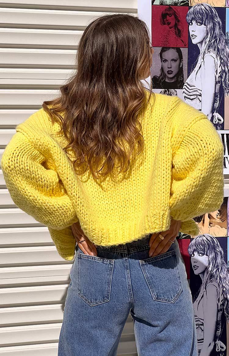 Bad Habits Yellow Knit Cardigan-Vavasi.All Rights Reserved.