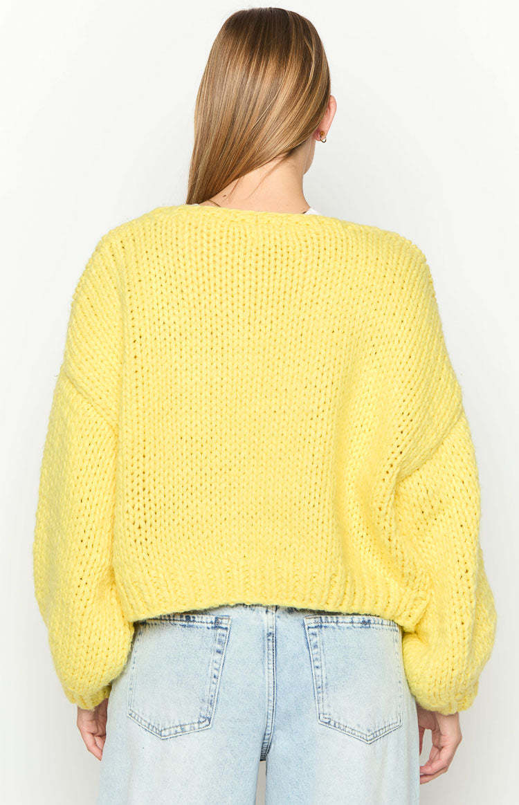 Bad Habits Yellow Knit Cardigan-Vavasi.All Rights Reserved.