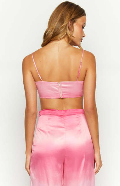 Bailee Pink Ombre Crop Top-Vavasi.All Rights Reserved.