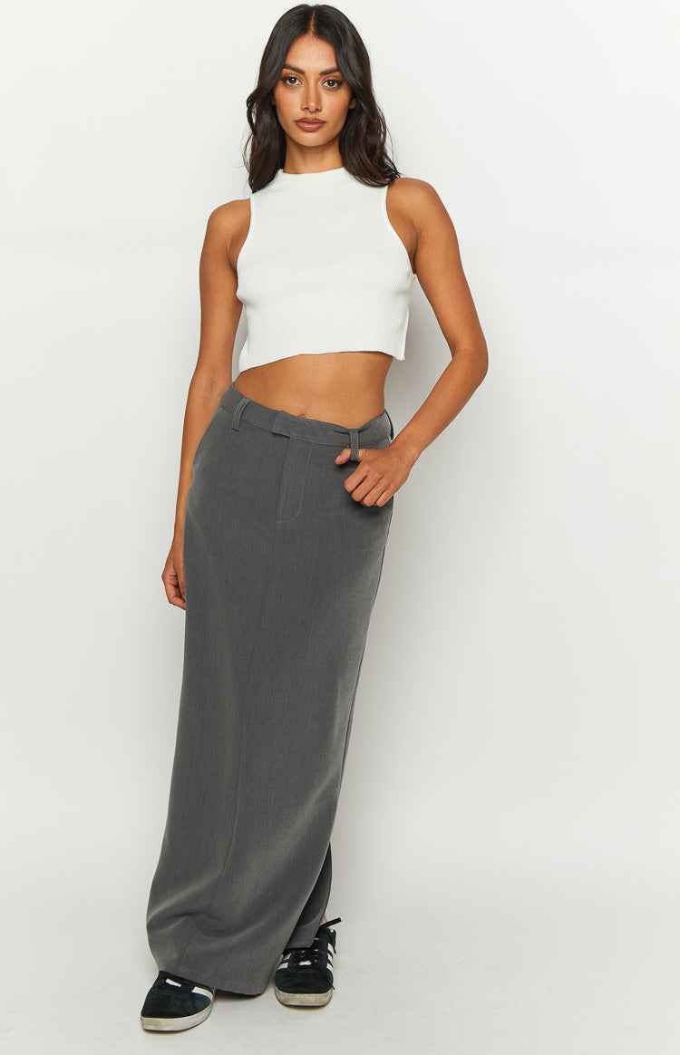 Banksi Grey Maxi Skirt-Vavasi.All Rights Reserved.