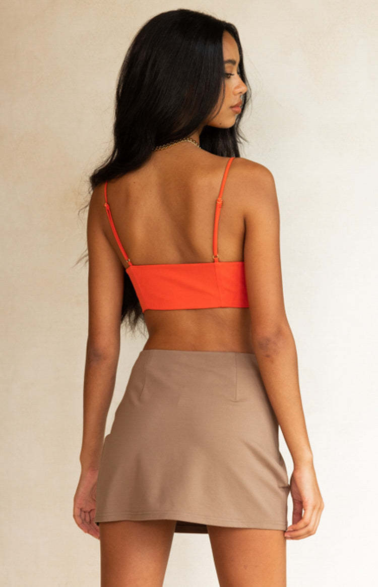 Banksy Brown Mini Skirt-Vavasi.All Rights Reserved.