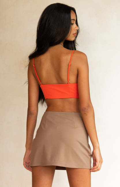 Banksy Brown Mini Skirt-Vavasi.All Rights Reserved.