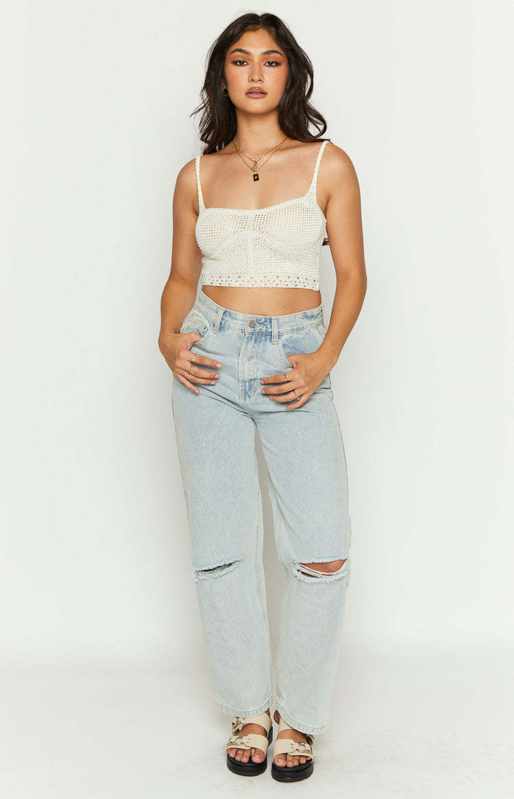 Barbara Cream Crochet Top-Vavasi.All Rights Reserved.