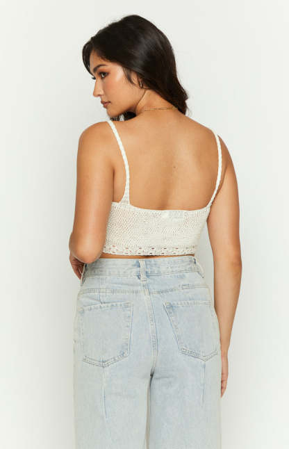 Barbara Cream Crochet Top-Vavasi.All Rights Reserved.
