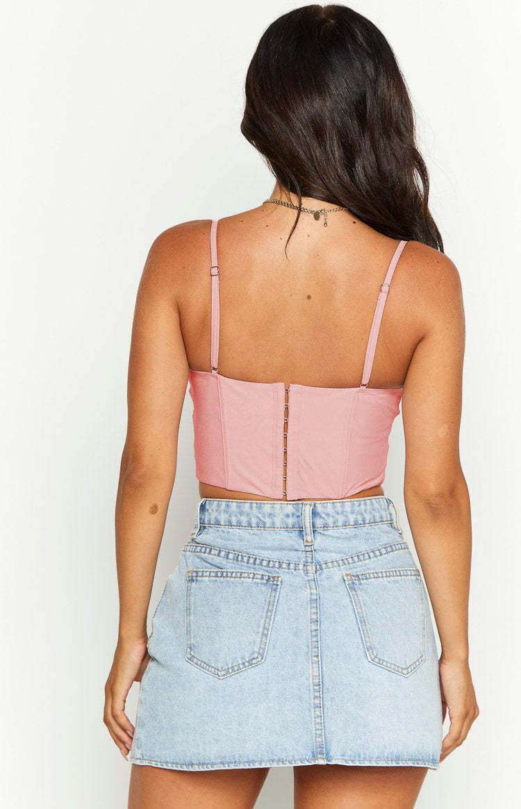 Aria Pink Corset Top-Vavasi.All Rights Reserved.