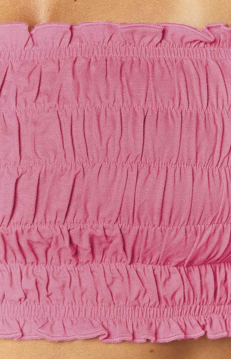 Kyra Pink Linen Blend Crop Top-Vavasi.All Rights Reserved.