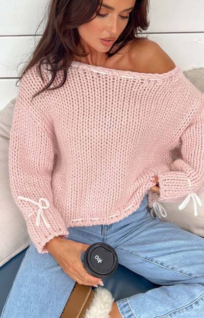Bea Baby Pink Sweater-Vavasi.All Rights Reserved.