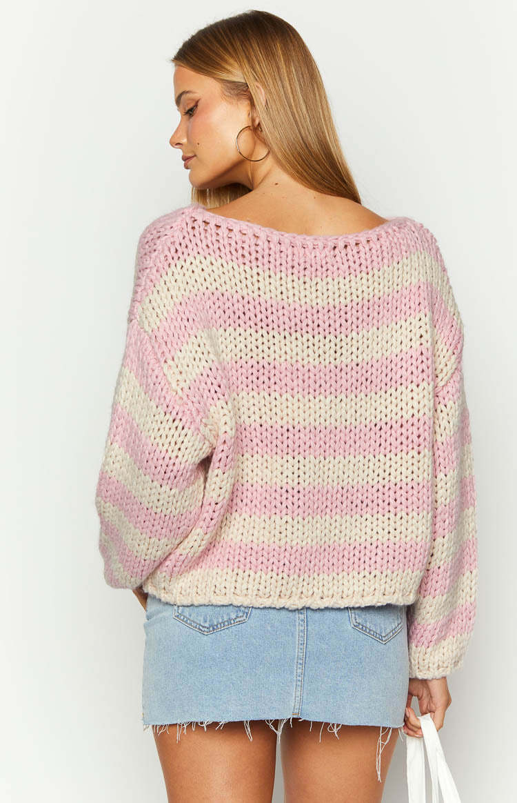 Bea Pink Striped Sweater-Vavasi.All Rights Reserved.