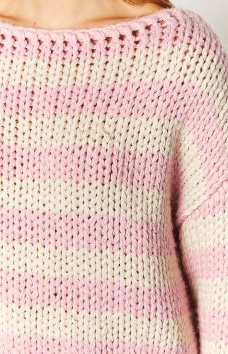 Bea Pink Striped Sweater-Vavasi.All Rights Reserved.