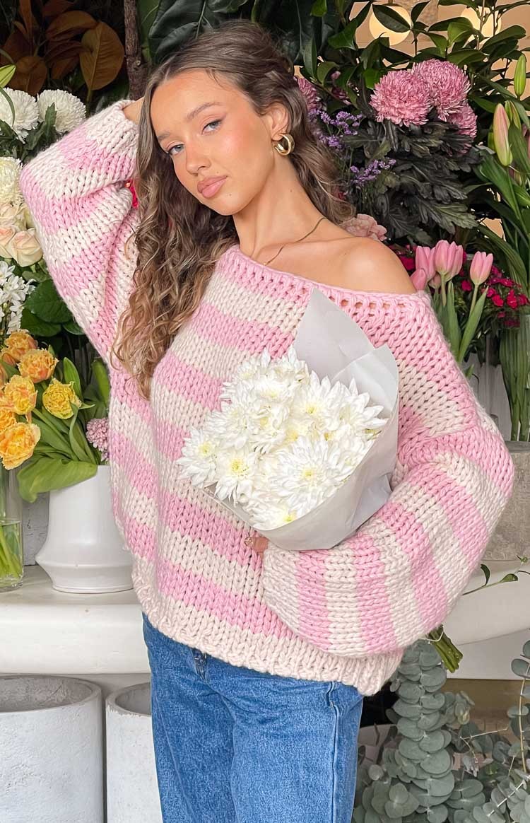 Bea Pink Striped Sweater-Vavasi.All Rights Reserved.