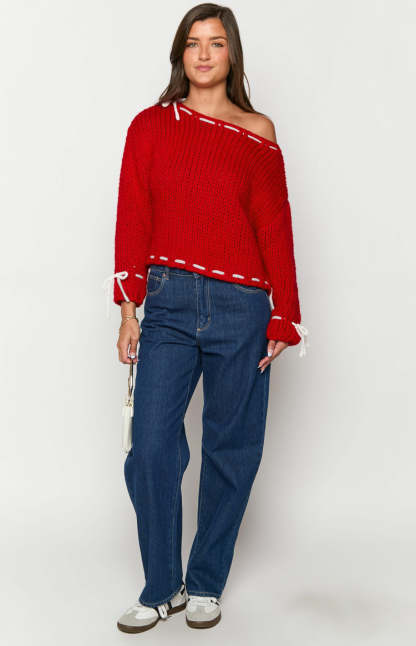 Bea Red Sweater-Vavasi.All Rights Reserved.