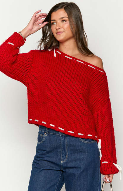 Bea Red Sweater-Vavasi.All Rights Reserved.