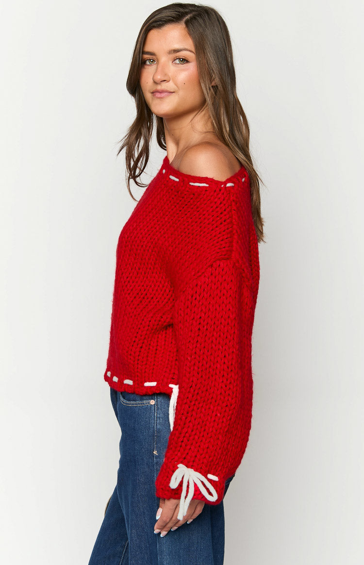 Bea Red Sweater-Vavasi.All Rights Reserved.