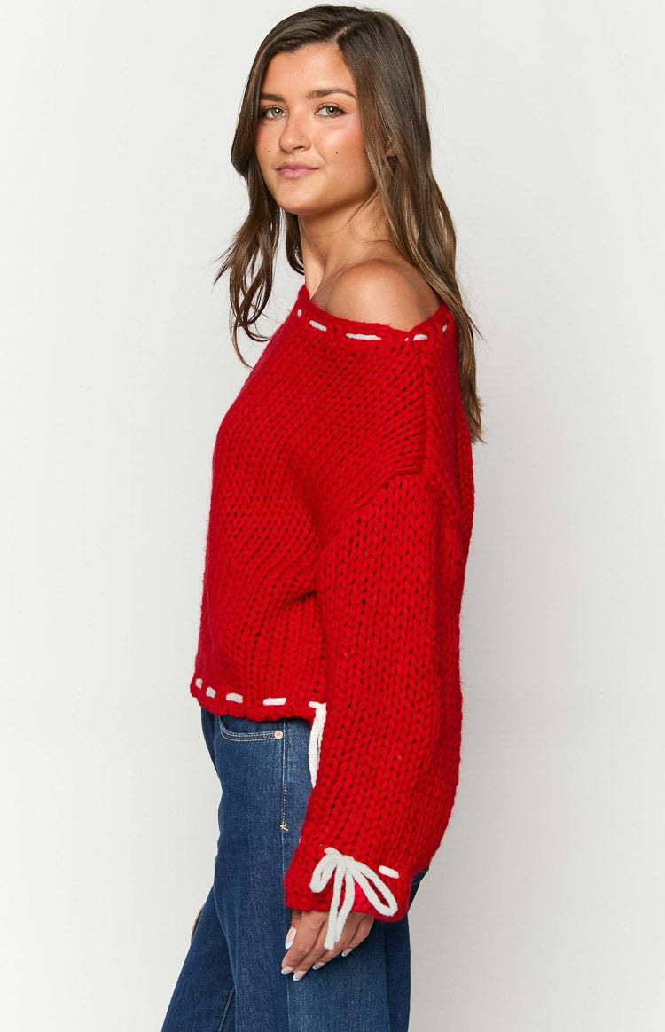 Bea Red Sweater-Vavasi.All Rights Reserved.