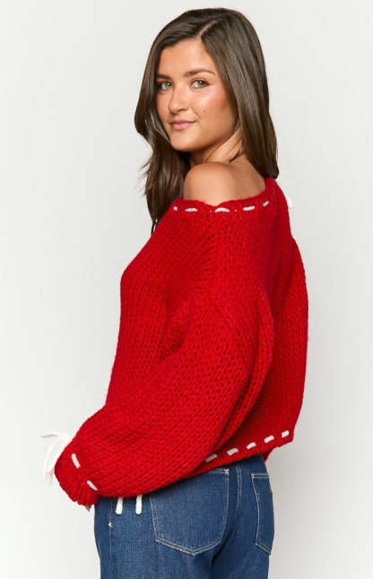 Bea Red Sweater-Vavasi.All Rights Reserved.