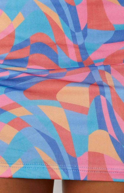 Becker Multi Printed Mesh Mini Skirt-Vavasi.All Rights Reserved.