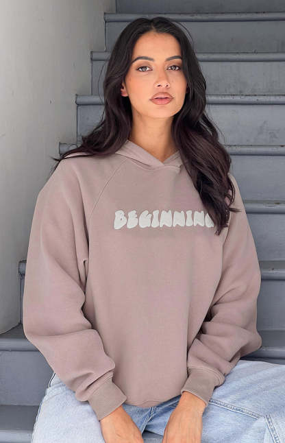 Beginning Beige Bubble Hoodie-Vavasi.All Rights Reserved.