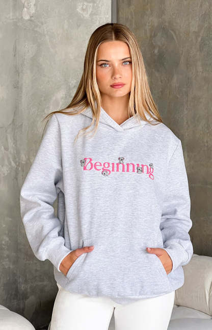 Beginning Grey Marl Koala Bubble Hoodie-Vavasi.All Rights Reserved.
