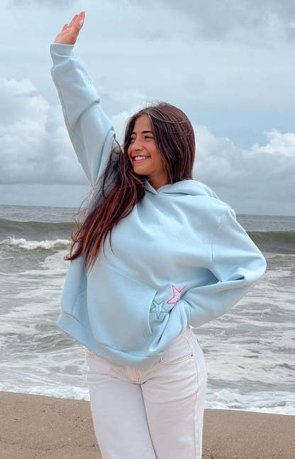 Beginning Light Blue Star Hoodie-Vavasi.All Rights Reserved.