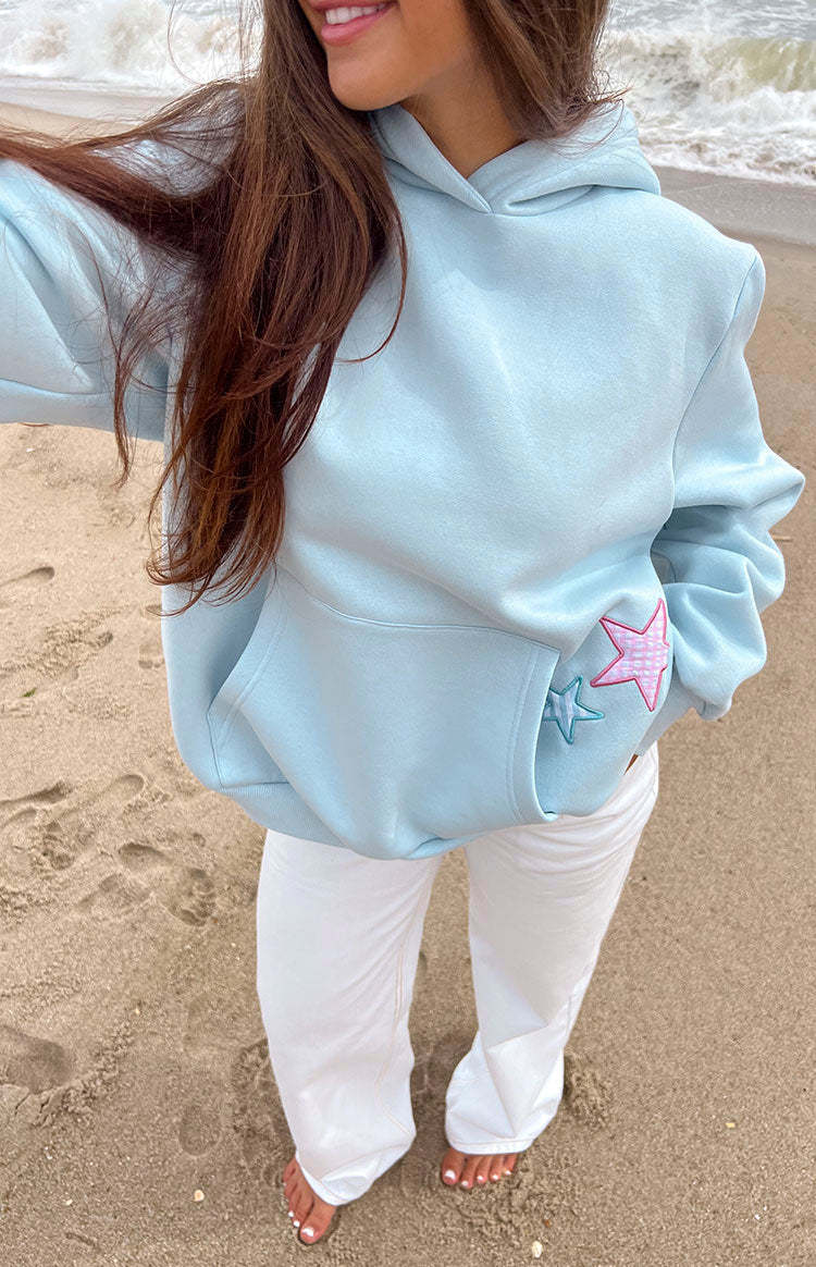 Beginning Light Blue Star Hoodie-Vavasi.All Rights Reserved.