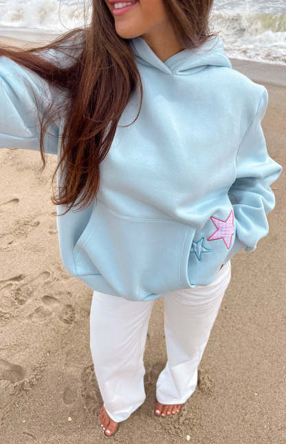 Beginning Light Blue Star Hoodie-Vavasi.All Rights Reserved.