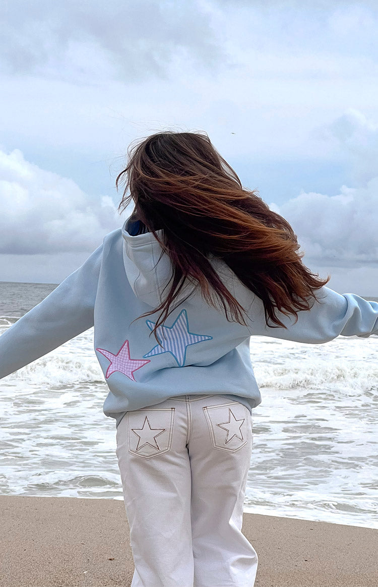 Beginning Light Blue Star Hoodie-Vavasi.All Rights Reserved.