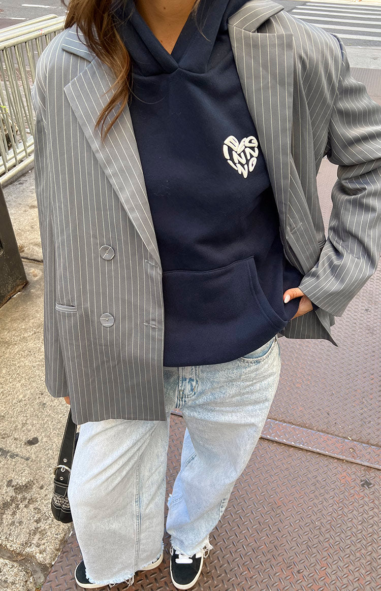 Beginning Navy Lovey Bubble Hoodie-Vavasi.All Rights Reserved.