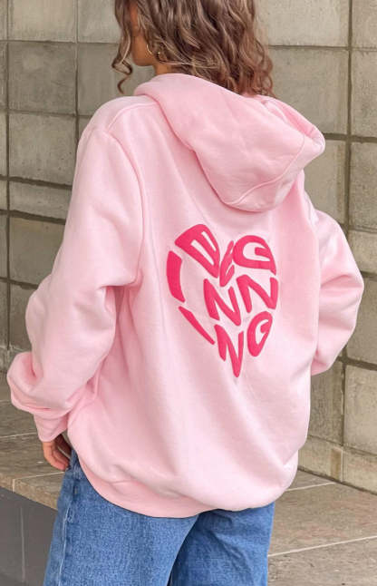 Beginning Pink Lovey Bubble Hoodie-Vavasi.All Rights Reserved.