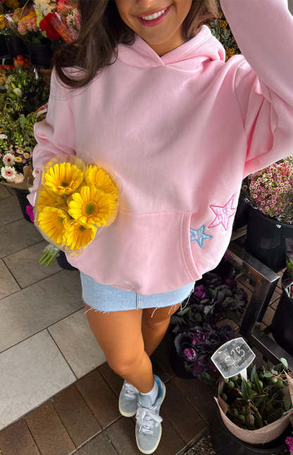 Beginning Pink Star Hoodie-Vavasi.All Rights Reserved.